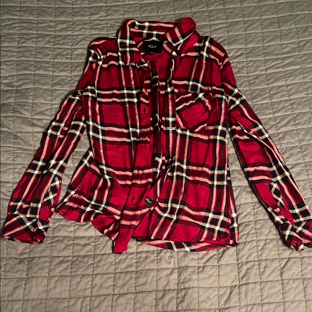 Rails Womenβs Red Flannel Long Sleeve Shirt Size: XS